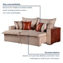 Ver imagem 7 de Sofa Cama Retratil Verona 240cm Kc Rei de Casa Linho Bege/Marrom