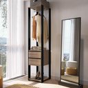 Ver imagem 5 de Guarda Roupa Closet 02 Gavetas 183x40cm Preto Montana Proddy Preto Montana