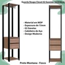 Ver imagem 4 de Guarda Roupa Closet 02 Gavetas 183x40cm Preto Montana Proddy Preto Montana