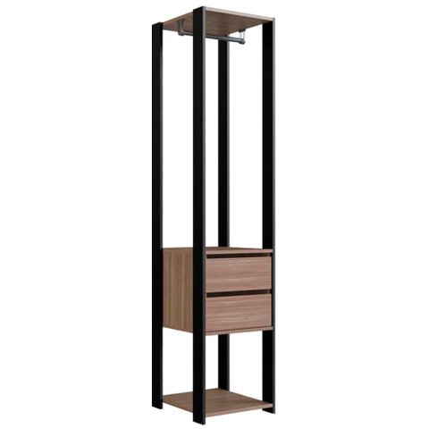 Guarda Roupa Closet 02 Gavetas 183x40cm Preto Montana Proddy Preto Montana