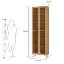 Ver imagem 2 de Estante Livreiro Ditália Aspen 2 Porta Vidro Carvalho CD-308