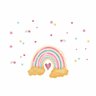 Adesivo de Parede Infantil Arco Íris Aquarela - G - Mocassim - 1