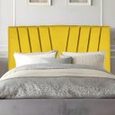 Ver imagem 2 de Cabeceira Estofada Cama Casal Queen Size 160 Cm Louise Suede:amarelo