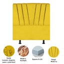 Ver imagem 4 de Cabeceira Estofada Cama Casal Queen Size 160 Cm Louise Suede:amarelo