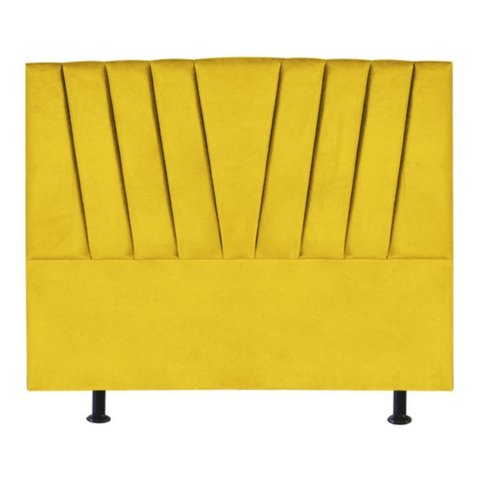 Cabeceira Estofada Cama Casal Queen Size 160 Cm Louise Suede:amarelo