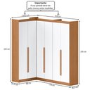 Ver imagem 4 de Guarda-Roupa Casal Modulado Andorra 6 Portas 6 Gavetas Freijó/Branco - Pnr Móveis