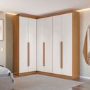 Ver imagem 1 de Guarda-Roupa Casal Modulado Andorra 6 Portas 6 Gavetas Freijó/Branco - Pnr Móveis