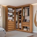 Ver imagem 3 de Guarda-Roupa Casal Modulado Andorra 6 Portas 6 Gavetas Freijó/Branco - Pnr Móveis