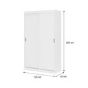 Ver imagem 6 de Guarda-roupa Solteiro 2 Portas de Correr 2 Gavetas Branco Carraro