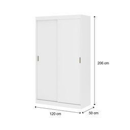 Guarda-roupa Solteiro 2 Portas de Correr 2 Gavetas Branco Carraro - 6