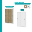 Ver imagem 7 de Guarda-roupa Solteiro 2 Portas de Correr 2 Gavetas Branco Carraro