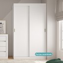 Ver imagem 2 de Guarda-roupa Solteiro 2 Portas de Correr 2 Gavetas Branco Carraro