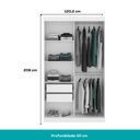 Ver mais imagens de Guarda-roupa Solteiro 2 Portas de Correr 2 Gavetas Branco Carraro