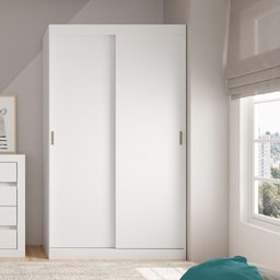 Guarda-roupa Solteiro 2 Portas de Correr 2 Gavetas Branco Carraro - 1
