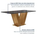 Ver imagem 3 de Conjunto Sala de Jantar Mesa Tampo de Vidro 4 Cadeiras MDF Espanha Cinamomo/Grafite/Veludo Bege