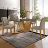 Conjunto Sala de Jantar Mesa 120x80cm Tampo Mdf/vidro com 4 Cadeiras Espanha Yescasa - 1