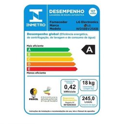 Lava e Seca Lg Smart 18kg Black Inox com Inteligência Artificial Aidd™ Wd18bv2s6b 127v - 12