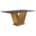 Ver imagem 6 de Conjunto Sala de Jantar Mesa 120x80cm Tampo MDF/Vidro com 4 Cadeiras Espanha Yescasa