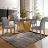 Conjunto Sala de Jantar Mesa 120x80cm Tampo Mdf/vidro com 4 Cadeiras Espanha Yescasa - 1