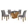 Conjunto Sala de Jantar Mesa 120x80cm Tampo Mdf/vidro com 4 Cadeiras Espanha Yescasa - 12