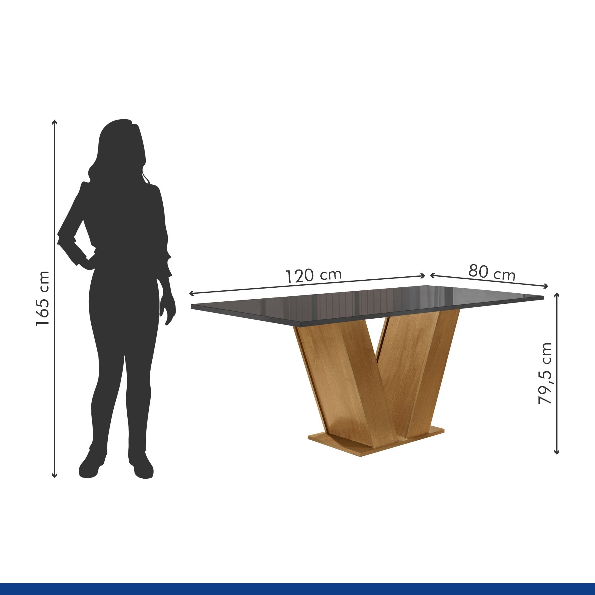 Conjunto Sala de Jantar Mesa 120x80cm Tampo Mdf/vidro com 4 Cadeiras Espanha Yescasa - 7