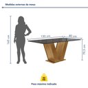 Ver imagem 3 de Conjunto Sala de Jantar Mesa 120x80cm Tampo MDF/Vidro com 4 Cadeiras Espanha Yescasa