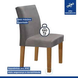 Conjunto Sala de Jantar Mesa 120x80cm Tampo Mdf/vidro com 4 Cadeiras Espanha Yescasa - 5