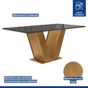 Ver imagem 3 de Conjunto Sala de Jantar Mesa 120x80cm Tampo Mdf/vidro com 4 Cadeiras Espanha Yescasa