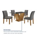 Ver imagem 7 de Conjunto Sala de Jantar Mesa 120x80cm Tampo MDF/Vidro com 4 Cadeiras Espanha Yescasa