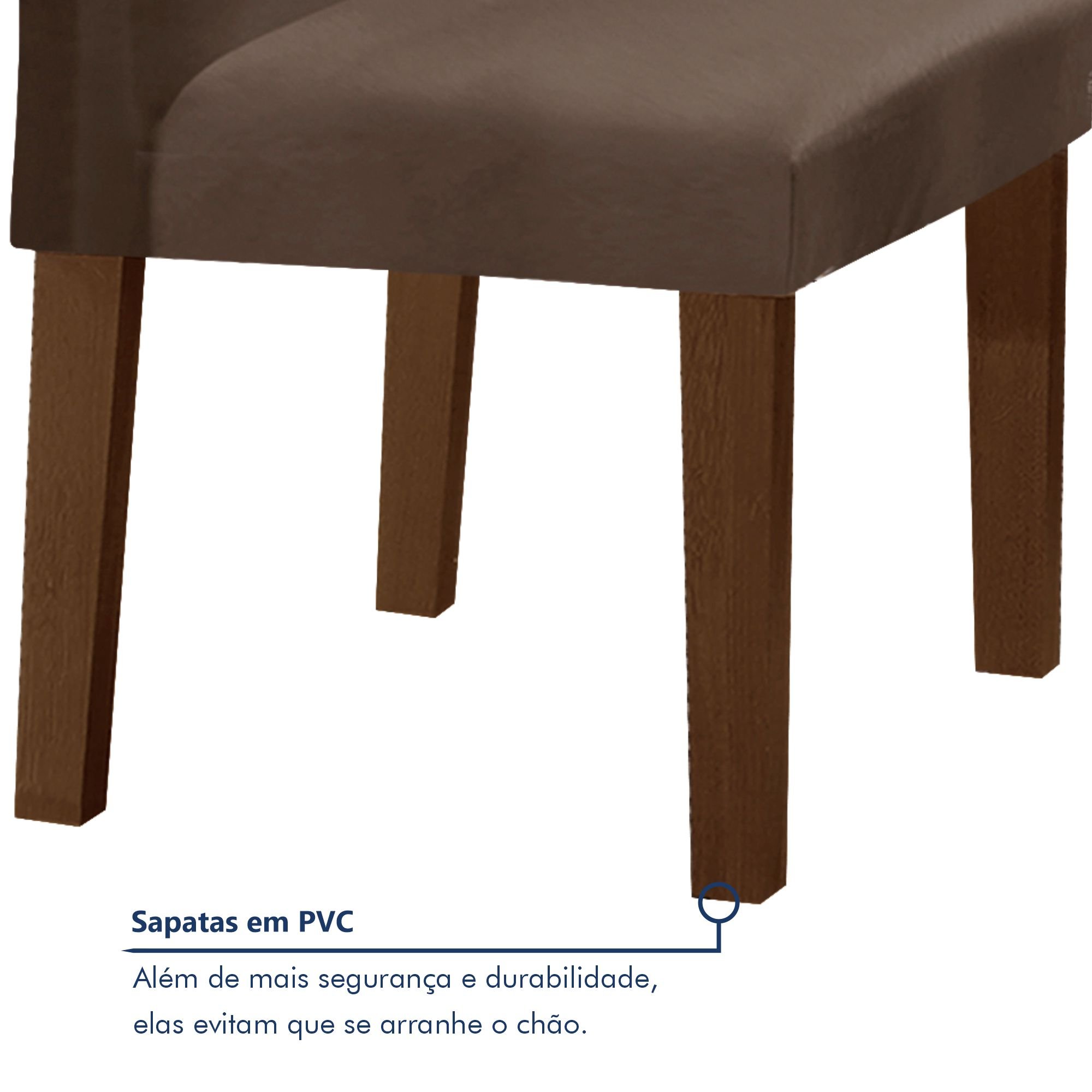 Conjunto Sala de Jantar Mesa 120x80cm Tampo MDF/Vidro com 4 Cadeiras Espanha Yescasa - 7