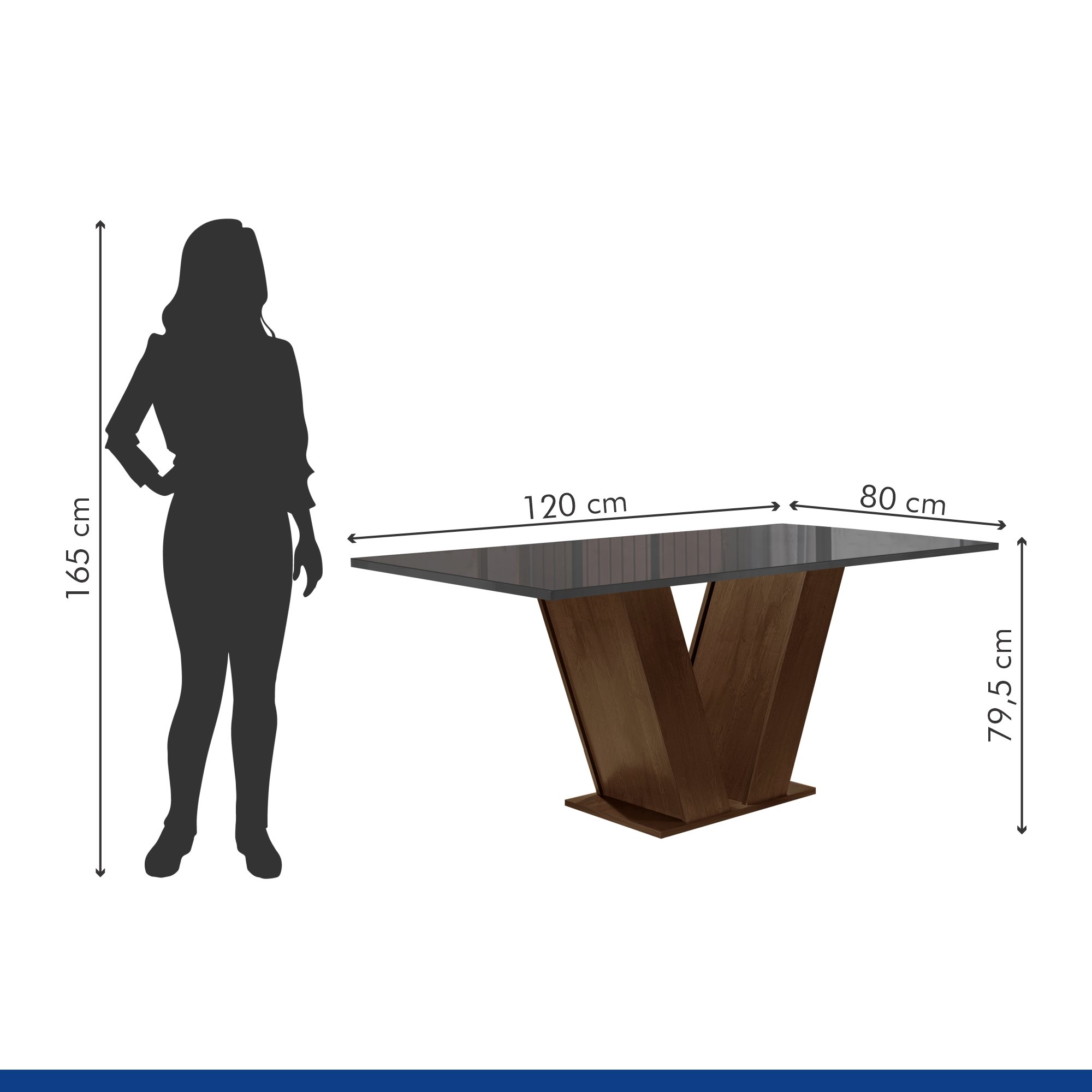 Conjunto Sala de Jantar Mesa 120x80cm Tampo MDF/Vidro com 4 Cadeiras Espanha Yescasa - 7