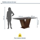 Ver imagem 4 de Conjunto Sala de Jantar Mesa 120x80cm Tampo MDF/Vidro com 4 Cadeiras Espanha Yescasa