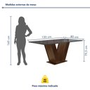 Ver imagem 3 de Conjunto Sala de Jantar Mesa 120x80cm Tampo MDF/Vidro com 4 Cadeiras Espanha Yescasa