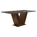 Ver imagem 6 de Conjunto Sala de Jantar Mesa 120x80cm Tampo MDF/Vidro com 4 Cadeiras Espanha Yescasa