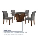 Ver imagem 7 de Conjunto Sala de Jantar Mesa 120x80cm Tampo MDF/Vidro com 4 Cadeiras Espanha Yescasa