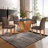 Conjunto Sala de Jantar Mesa 120x80cm Tampo Mdf/vidro com 4 Cadeiras Espanha Yescasa - 1