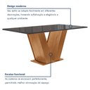 Ver imagem 3 de Conjunto Sala de Jantar Mesa 120x80cm Tampo MDF/Vidro com 4 Cadeiras Espanha Yescasa