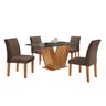 Conjunto Sala de Jantar Mesa 120x80cm Tampo Mdf/vidro com 4 Cadeiras Espanha Yescasa - 14