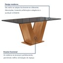 Ver imagem 4 de Conjunto Sala de Jantar Mesa 120x80cm Tampo MDF/Vidro com 4 Cadeiras Espanha Yescasa