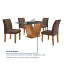Ver mais imagens de Conjunto Sala de Jantar Mesa 120x80cm Tampo MDF/Vidro com 4 Cadeiras Espanha Yescasa