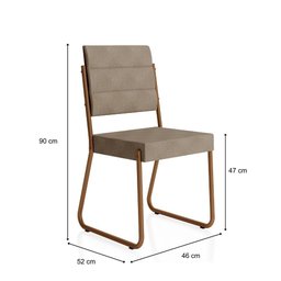 Conjunto Sala de Jantar 4 Cadeiras Charlotte Carraro Nogal - 2