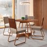 Conjunto Sala de Jantar 4 Cadeiras Charlotte Carraro Nogal - 1
