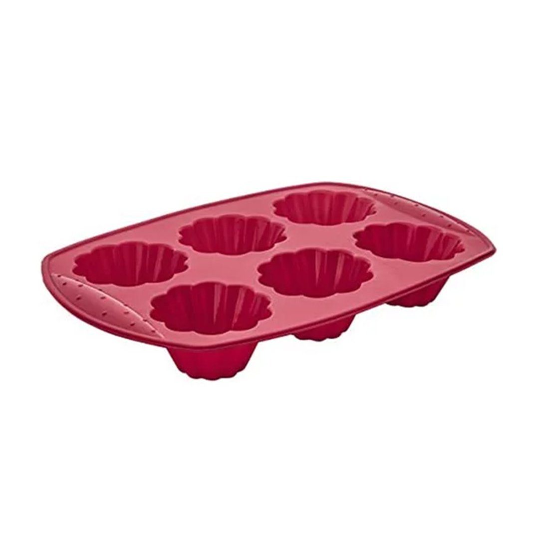 Ver imagem 1 de FORMA DE SILICONE PARA 6 MINI BOLOS - VERMELHO