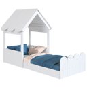 Ver mais imagens de Cama Solteiro Infantil Montessoriana Casinha Nana Branco C06 - Mpozenato