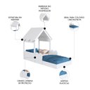 Ver imagem 4 de Cama Solteiro Infantil Montessoriana Casinha Nana Branco C06 - Mpozenato