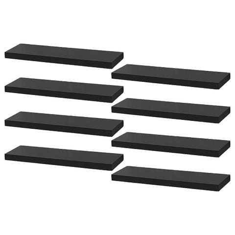 Kit 8 Prateleiras 40 X 15cm Preta Suporte Invisível