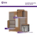 Ver imagem 4 de Guarda Roupa 3 Portas Deslizantes com Aplique Ripado 2 Gavetas e Pés em Abs Royal Nature Avelã - Hen