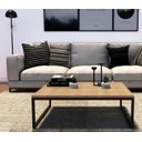 Ver imagem 2 de Mesa De Centro Decorativa Sala Industrial Retangular Ferro e Madeira