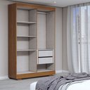 Ver imagem 6 de Guarda-Roupa Solteiro Splendore 4 Portas 2 Gavetas com Espelho 100% Mdf com Pé Cinamomo/Off White -
