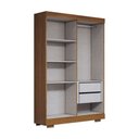 Ver imagem 5 de Guarda-Roupa Solteiro Splendore 4 Portas 2 Gavetas com Espelho 100% Mdf com Pé Cinamomo/Off White -